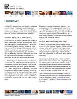 Productivity - Bank of Canada