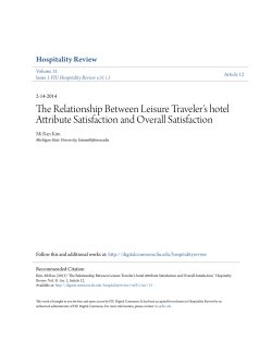 The Relationship Between Leisure Traveler`s hotel Attribute