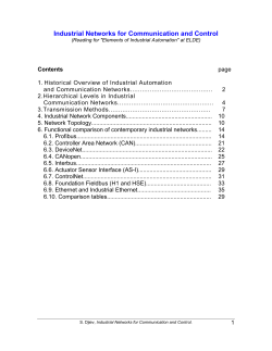 Industrial Networks for Communication and Control