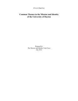 Common Themes in the Mission and Identity of the University of