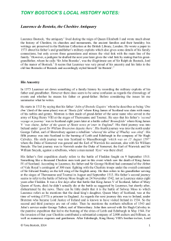 TONY BOSTOCK`S LOCAL HISTORY NOTES: