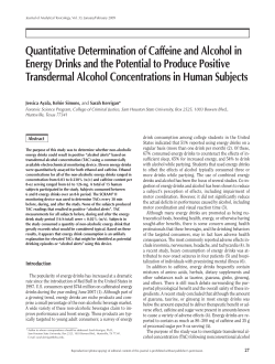 Quantitative Determination of Caffeine and Alcohol in Energy Drinks