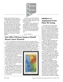 Post Office Will Issue Stamp to Benefit Breast Cancer Research