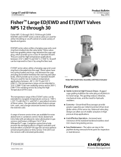 Fisher&trade; Large ED/EWD and ET/EWT Valves NPS 12 through 30