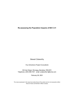 Re-assessing the Population Impacts of Bill C-31