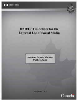 DND/CF Guidelines for the External Use of Social Media
