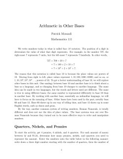 Arithmetic in Other Bases