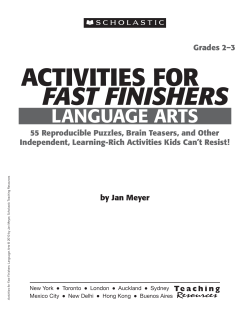 ACTIvITIes fOR FAST FINISHERS