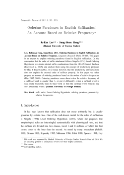 Ordering Paradoxes in English Suffixation: An Account Based