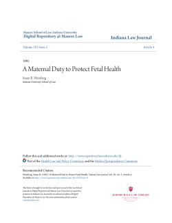 A Maternal Duty to Protect Fetal Health