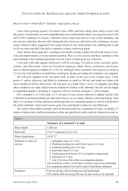 Cultivation of Australian aquatic insectivorous plants