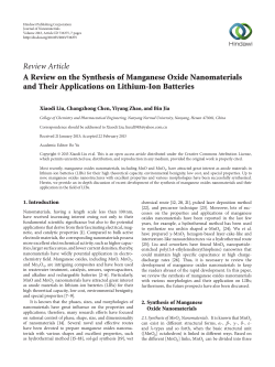 A Review on the Synthesis of Manganese Oxide Nanomaterials and