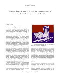 Technical Study and Conservation Treatment of Roy Lichtenstein`s