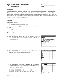 Temperature Conversions - TI Education