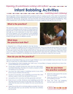 Infant Babbling Activities - Center for Early literacy Learning