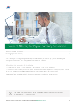 Power of Attorney for Payroll Currency Conversion
