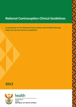 National Contraception Clinical Guidelines