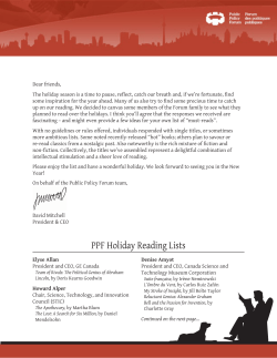 PPF Holiday Reading Lists