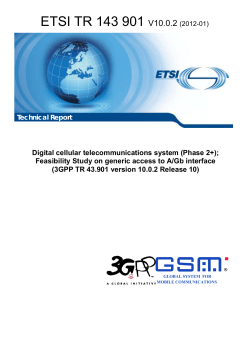 TR 143 901 - V10.0.2 - Digital cellular telecommunications system