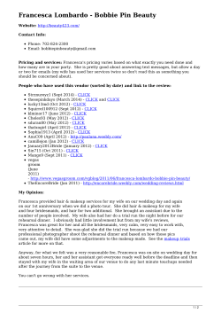 Francesca Lombardo - Bobbie Pin Beauty