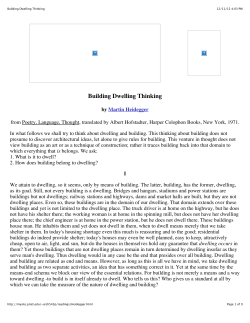 Building Dwelling Thinking