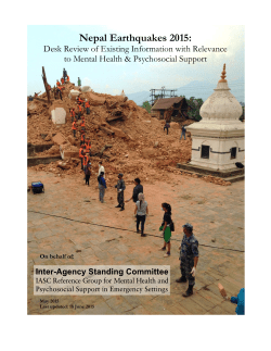 Nepal Earthquakes 2015 - Mental Health Innovation Network