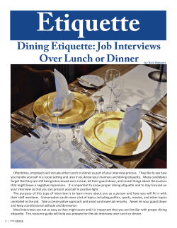Dining Etiquette: Job Interviews Over Lunch or Dinner