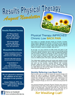 No Waiting List! - Results Physical Therapy