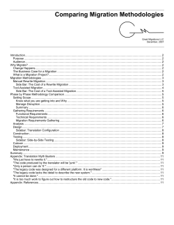 Comparing Migration Methodologies