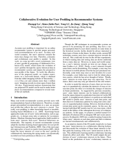 Collaborative Evolution for User Profiling in Recommender Systems