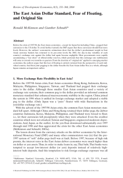 The East Asian Dollar Standard, Fear of Floating, and Original Sin