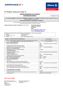 For English, please go to page 14 REISEFORSIKRING