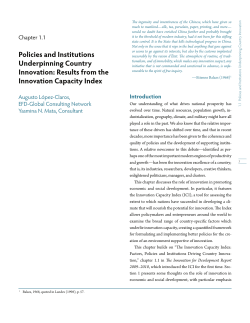 Policies and Institutions Underpinning Country Innovation: Results