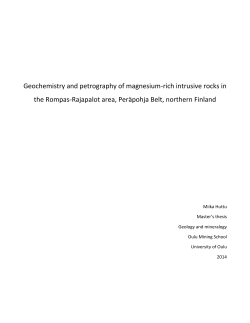 Geochemistry and petrography of magnesium-rich intrusive