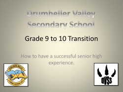 Grade 9 to 10 Transition