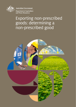 Exporting non-prescribed goods - Department of Agriculture and