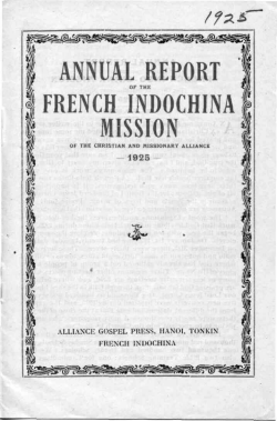 ANNUAL REPORT I FRENCH INDOCHINA MISSION