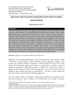 Aggression and Frustration among Rural and Urban Secondary