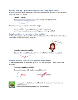 BCIT : : Learning and Teaching Centre : : dangling modifier
