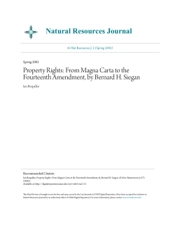 Property Rights: From Magna Carta to the Fourteenth Amendment
