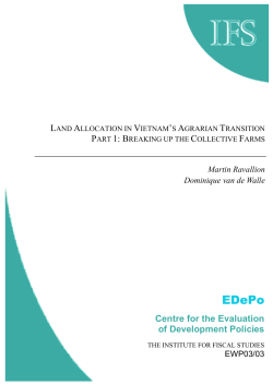 Land Allocation in Vietnam`s Agrarian Transition