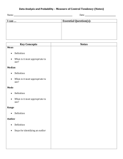 Data Analysis and Probability &ndash; Measure of Central Tendency (Notes)