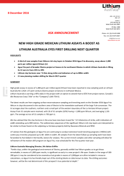 8 December 2016 - Lithium Australia