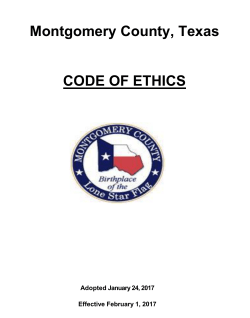 Montgomery County, Texas CODE OF ETHICS