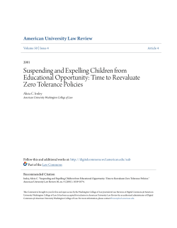 Time to Reevaluate Zero Tolerance Policies