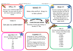 P3 Home Learning 17.5.17