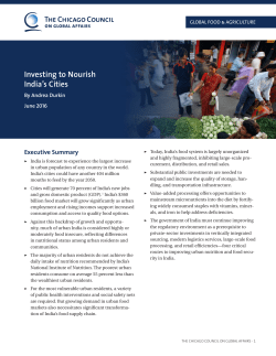 Investing to Nourish India`s Cities