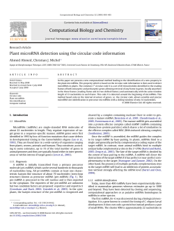 Computational Biology and Chemistry Plant microRNA detection