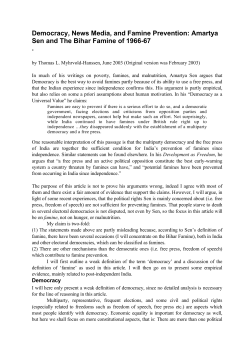 Democracy, News Media, and Famine Prevention