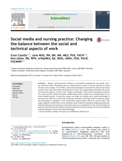 Social media and nursing practice: Changing the balance between